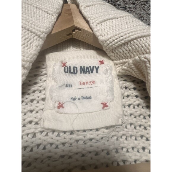 Vintage Old Navy Open Knitted Ivory Women Cardigan Snapped Front Size Large - Picture 11 of 11